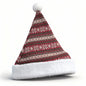 Red and White Nordic Striped Santa Hat With Pom Pom