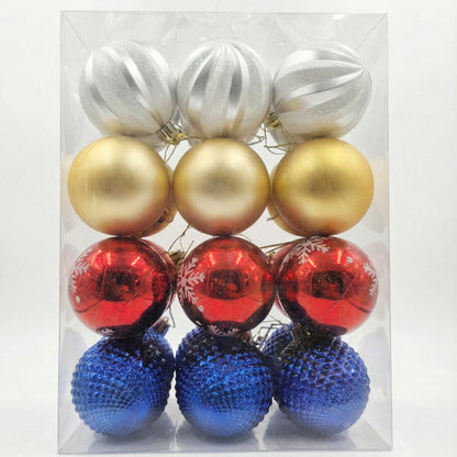 Premium Multi-Color Christmas Ornament Set - White, Gold, Red & Blue Collection