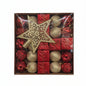 Red & Gold Christmas Ornament Set - Premium Holiday Decoration Collection with Tree Topper Star