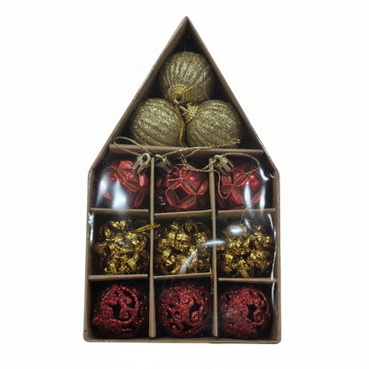 Red & Gold Christmas Hanging Ornaments -Decorative Baubles