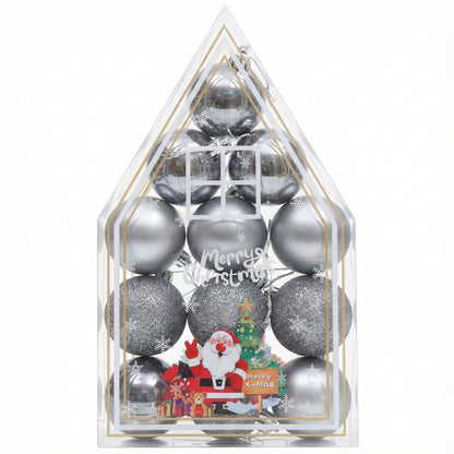 Silver Color Christmas Baubles Set - Mixed Finishes Collection