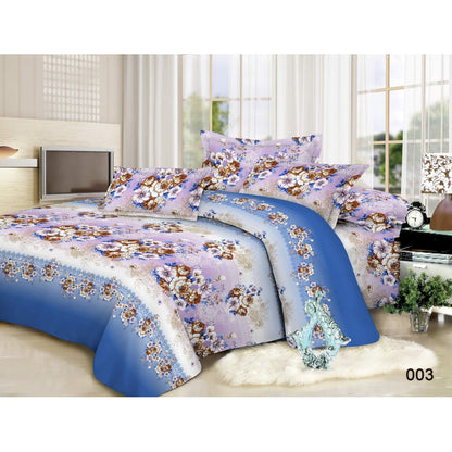 Twill Printed Cotton King Size Bed Sheet (1 Flat Sheet & 2 Pillow Covers)