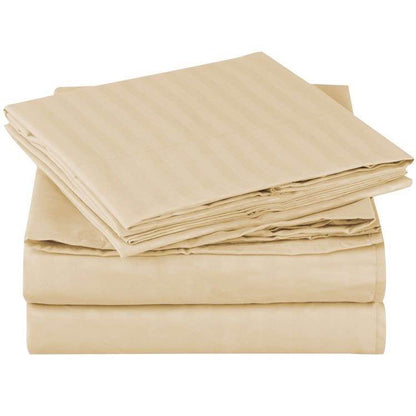 EGYPTIAN STRIPE BED SHEET WITH 2 PILLOW CASES