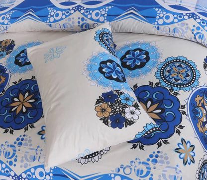 Twill Printed Cotton King Size Bed Sheet (1 Flat Sheet & 2 Pillow Covers)