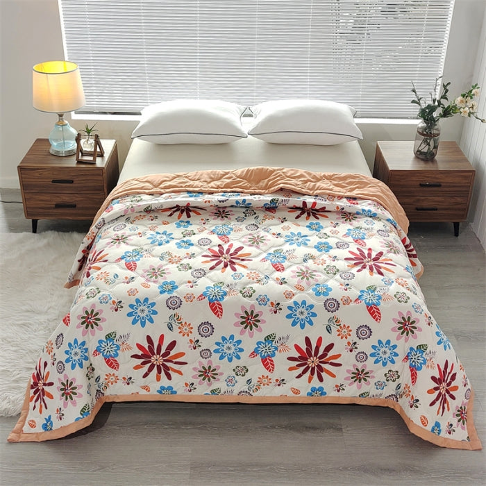 A washed quilt core, ground wool printed quilt, can be washed by washing machine, home bed products single and double quilt core