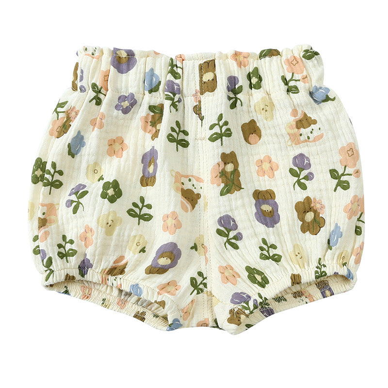 0-5Y Baby Girls Boys Pumpkin Shorts Summer Soft Cotton Kids Shorts Adorable Prints and Elastic Waist Easy Wear Shorts Clothes
