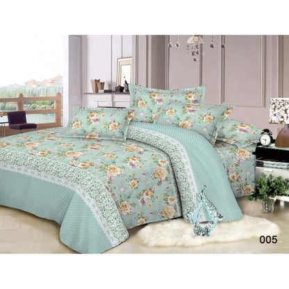 Twill Printed Cotton King Size Bed Sheet (1 Flat Sheet & 2 Pillow Covers)