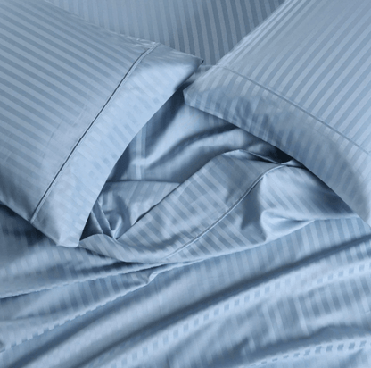 2 Pcs Offer Pack | Premium Egyptian Cotton Striped Bed Sheets | Soft, Stylish and Comfortable - Multi Colours - Free Delivery