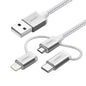 UGREEN MFi Certification 3-in-1 USB-A 2.0 Multifunction 1.5 Meter Cable with Braid – US186 - 50203