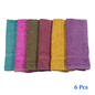 6-Piece Mixed Color Cotton Hand Towel Set 13x20 Inches