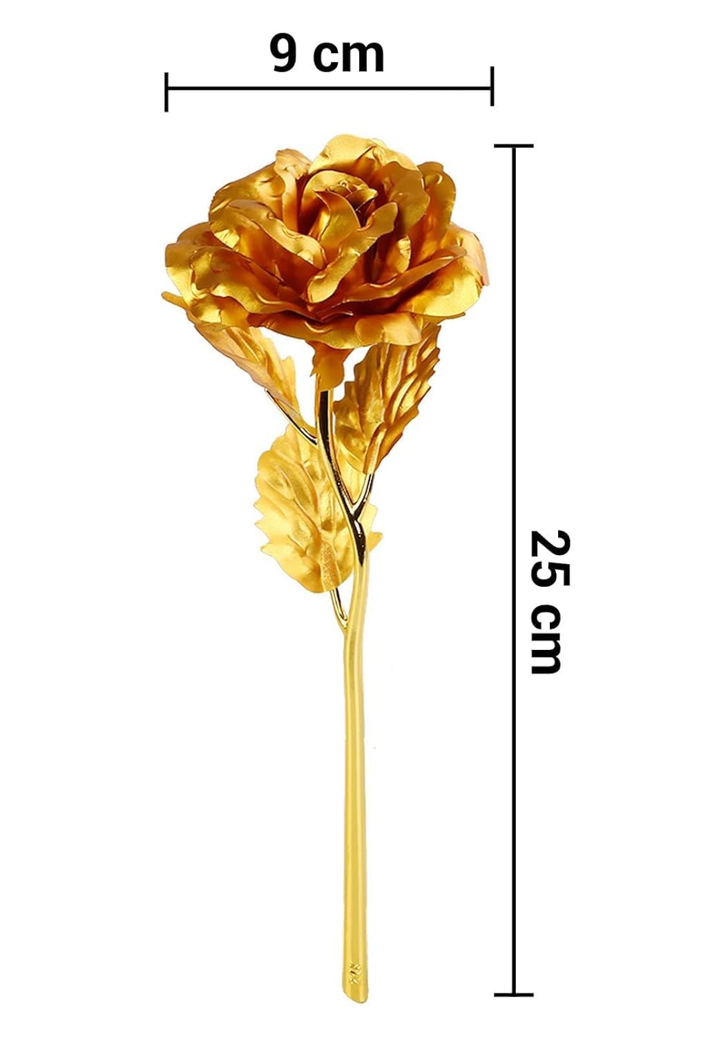 Artificial Golden Rose Flower with Teddy - 3