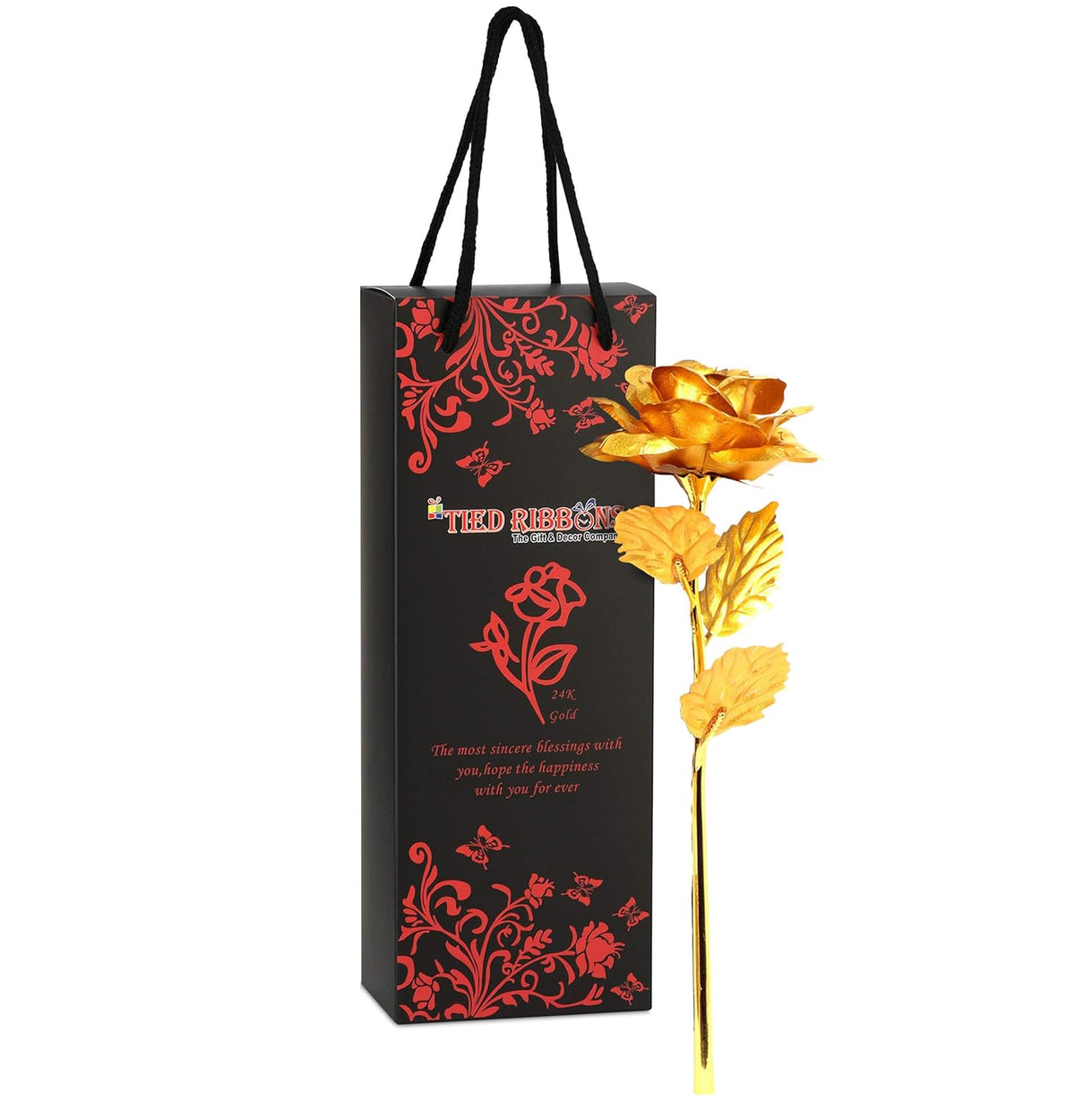Artificial Golden Rose Flower with Teddy - 6