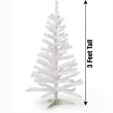 White Christmas Tree 3 ft Plastic stand
