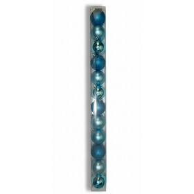 Blue Christmas Ornament Set – 12-Piece Shatterproof Baubles - 1