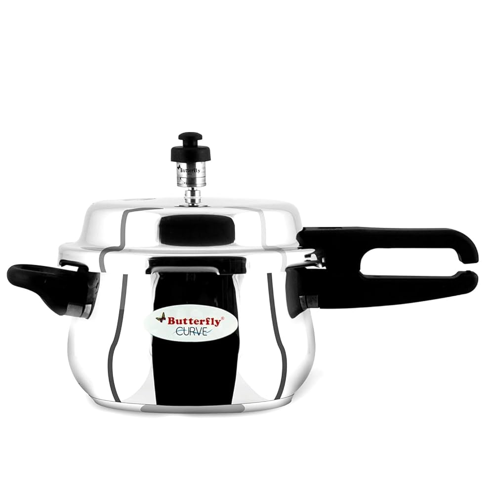 BUTTERFLY CURVE STAINLESS STEEL PRESSURE COOKER 2L,3L,& 5L - 1