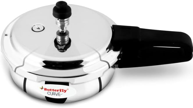 BUTTERFLY CURVE STAINLESS STEEL PRESSURE COOKER 2L,3L,& 5L - 4