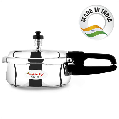BUTTERFLY CURVE STAINLESS STEEL PRESSURE COOKER 2L,3L,& 5L - 5