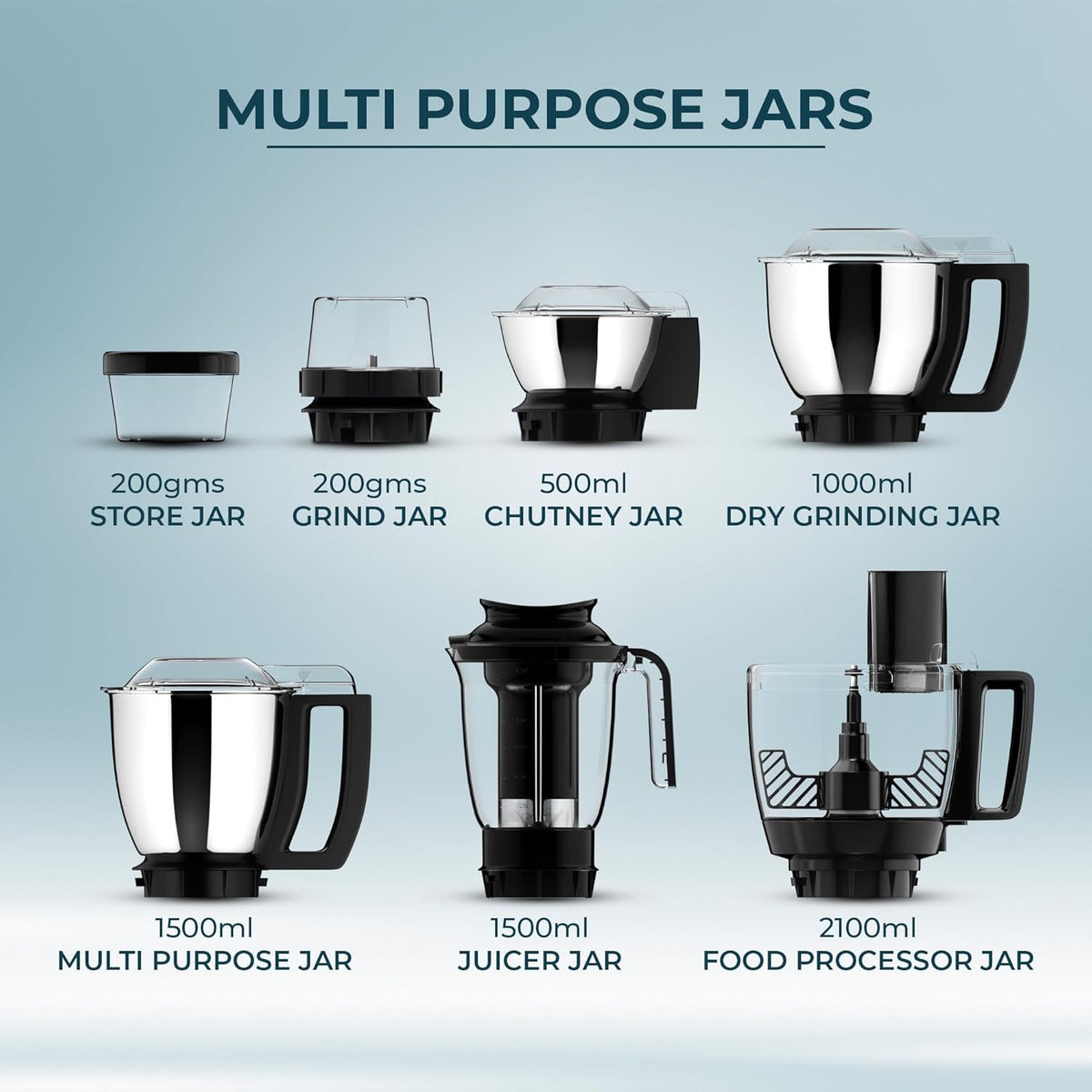 BUTTERFLY FOOD PROCESSOR ELEKTRA 6 JARS 750 W - 4