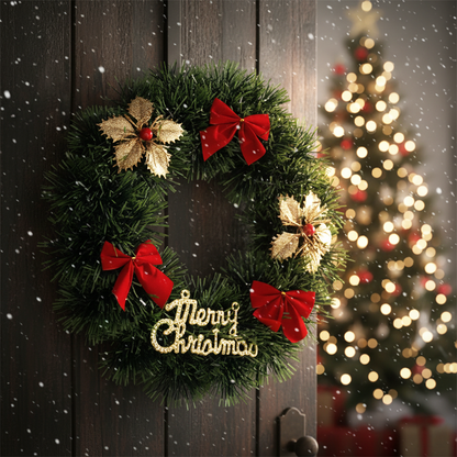 Christmas Decoration Garland Front Door Window Decoration Christmas Wreath Pendant Ornament - 2