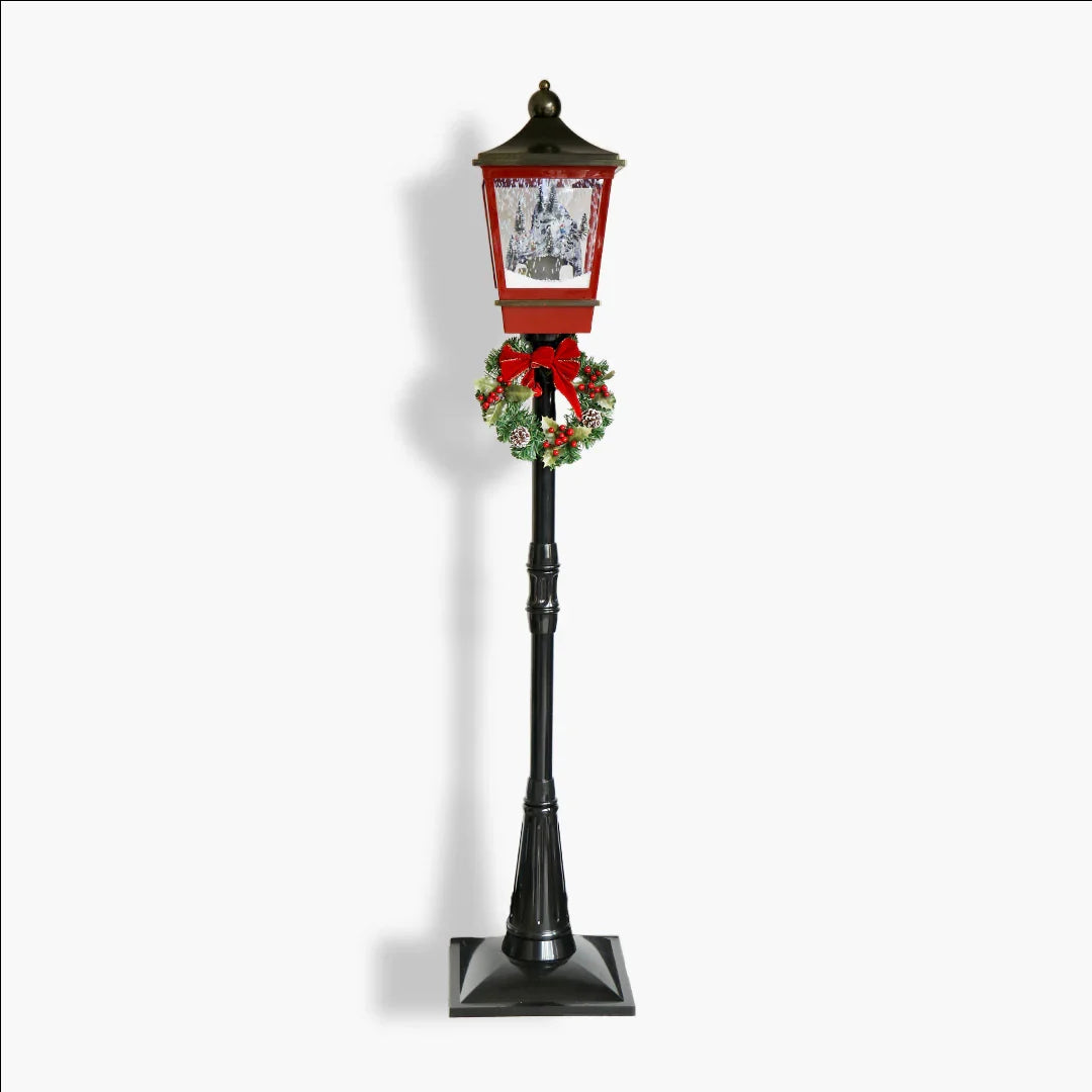 Dark red and black brush gold lamp post- 184cm LED021 - 1