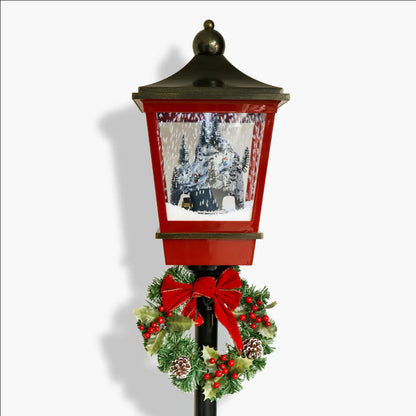 Dark red and black brush gold lamp post- 184cm LED021 - 2
