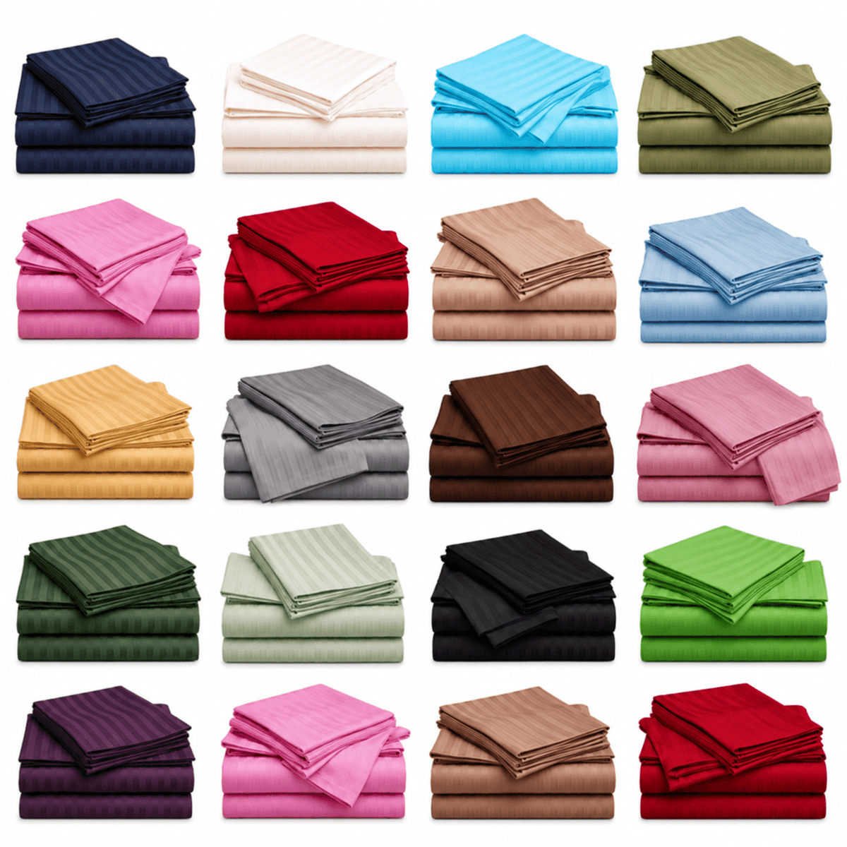 Hotel Grade Egyptian Cotton Striped Bed Sheets - Soft, Stylish and Comfortable | Free Delivery