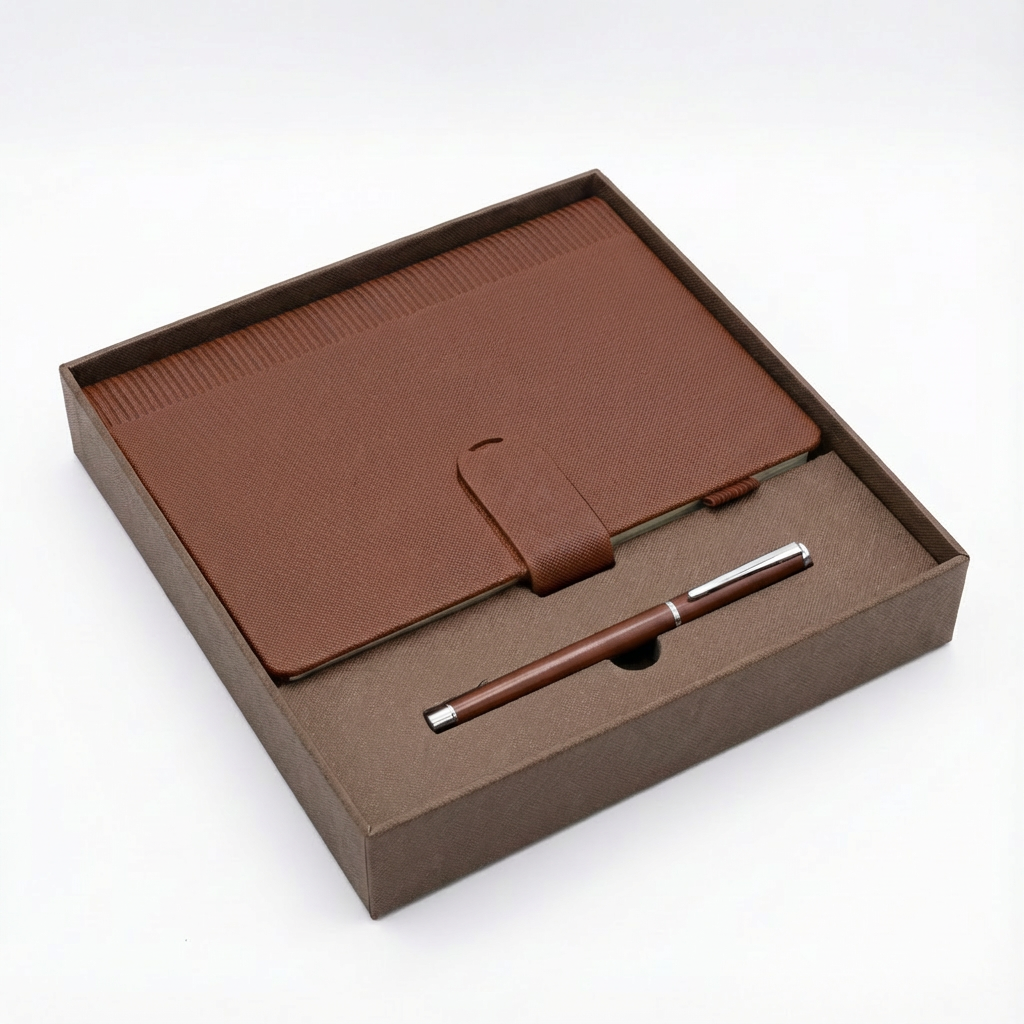 Professional Blue Textured Notebook Pen Gift Set