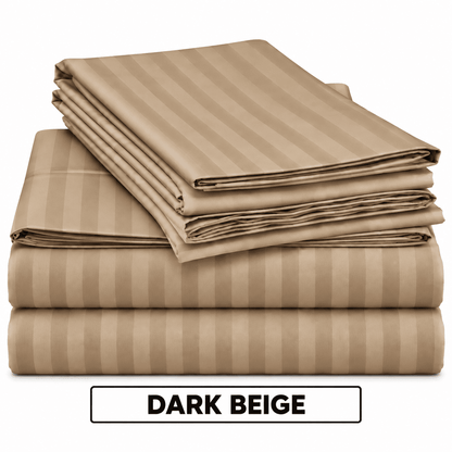 2 Pcs Offer Pack | Premium Egyptian Cotton Striped Bed Sheets | Soft, Stylish and Comfortable - Multi Colours - Free Delivery