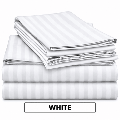 2 Pcs Offer Pack | Premium Egyptian Cotton Striped Bed Sheets | Soft, Stylish and Comfortable - Multi Colours - Free Delivery