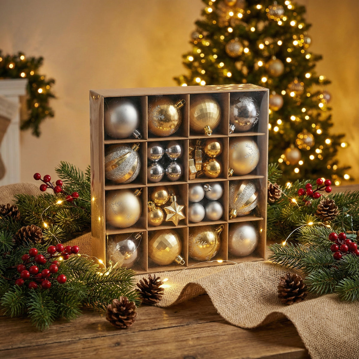 Elegant Gold & Silver Christmas Ornament Collection - 4