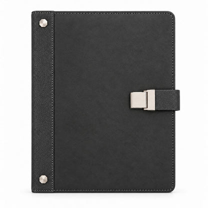 Executive 2027 Dated Leather Diary Planner in Classic Black with Gold Magnetic Lock