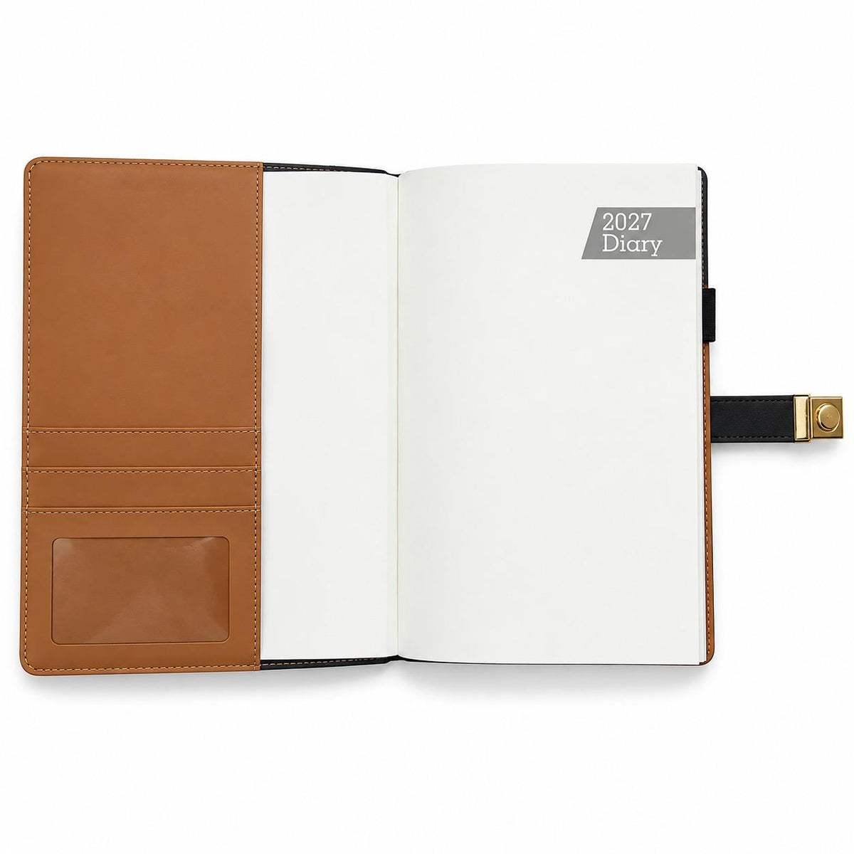 Executive 2027 Dated Diary Hexagonal Polished Gold Corner Rivets Detail