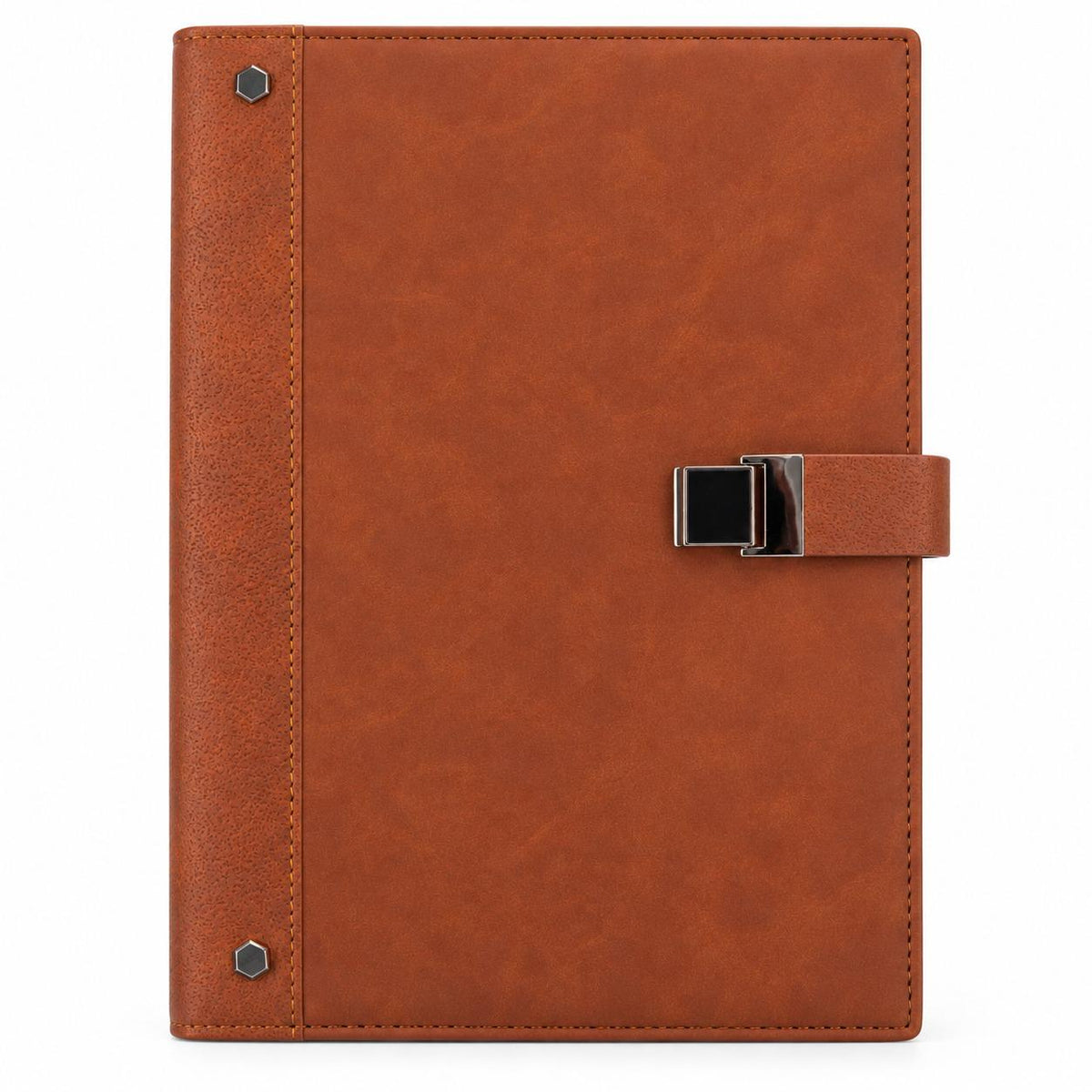 Executive 2027 Dated Leather Diary Planner in Saddle Tan with Gold Magnetic Lock