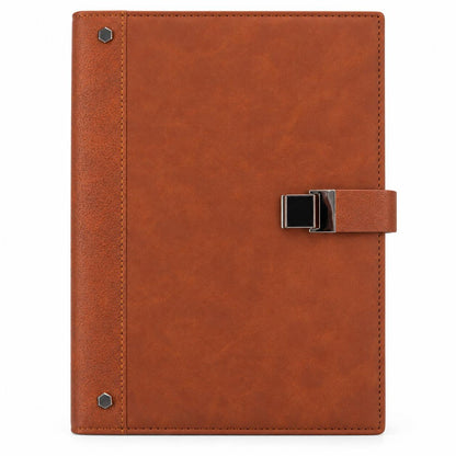 Executive 2027 Dated Leather Diary Planner in Saddle Tan with Gold Magnetic Lock