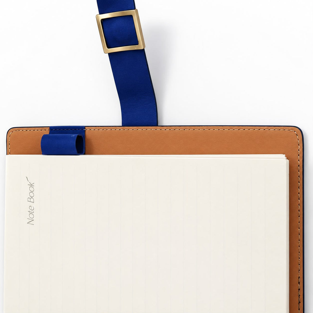 Executive 6-Ring Binder Gold Metal Clasp, Pen Loop and Elastic Strap Detail