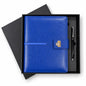 Executive 6-Ring Organizer Journal with Solar Calculator & Pen Gift Set in Royal Blue Presentation Box