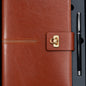 Executive 6-Ring Organizer Journal in Saddle Tan with Gold Turn-Clasp Closure