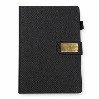 Executive Saffiano Leather Journal Standalone in Classic Black Cover