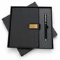 Executive Saffiano Leather Journal & Pen Corporate Gift Set in Classic Black Presentation Box