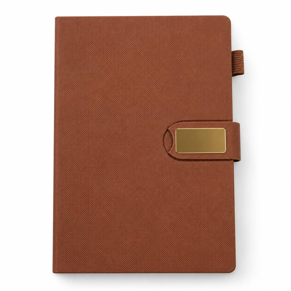 Executive Saffiano Leather Journal Standalone in Saddle Brown Cover