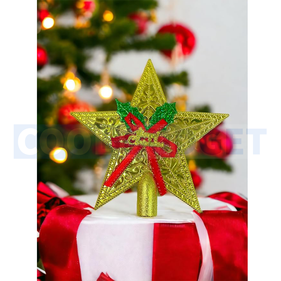 Gold Christmas Tree Top Star – Hanging Christmas Decoration - 1