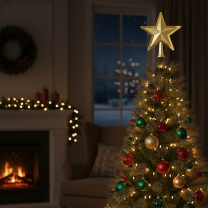 Gold Christmas Tree Top Star – Hanging Christmas Decoration - 2