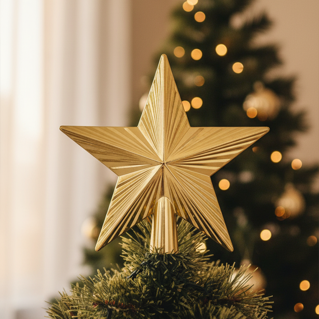 Gold Christmas Tree Top Star – Hanging Christmas Decoration - 2