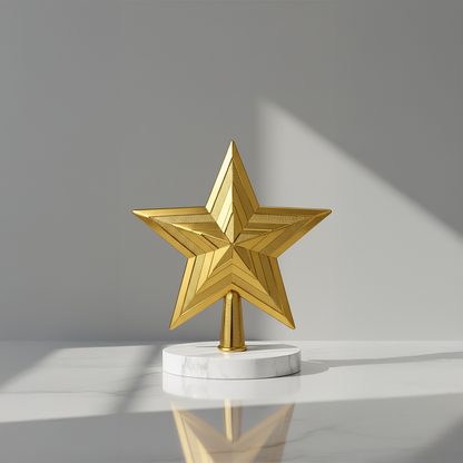 Gold Christmas Tree Top Star – Hanging Christmas Decoration - 2