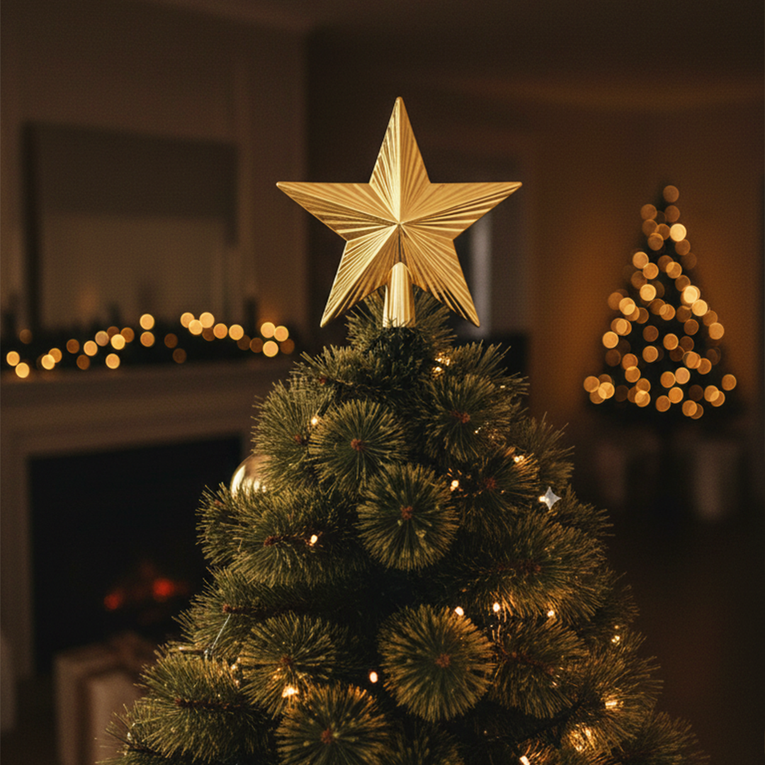 Gold Christmas Tree Top Star – Hanging Christmas Decoration - 3