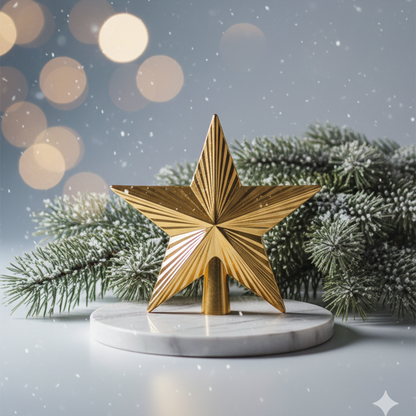 Gold Christmas Tree Top Star – Hanging Christmas Decoration - 4