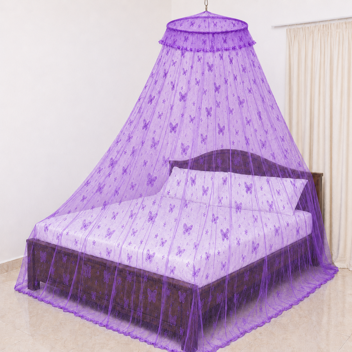 High Quality Classic Mosquito Net - (Canopy Style) Printed Butterfly Material - 7