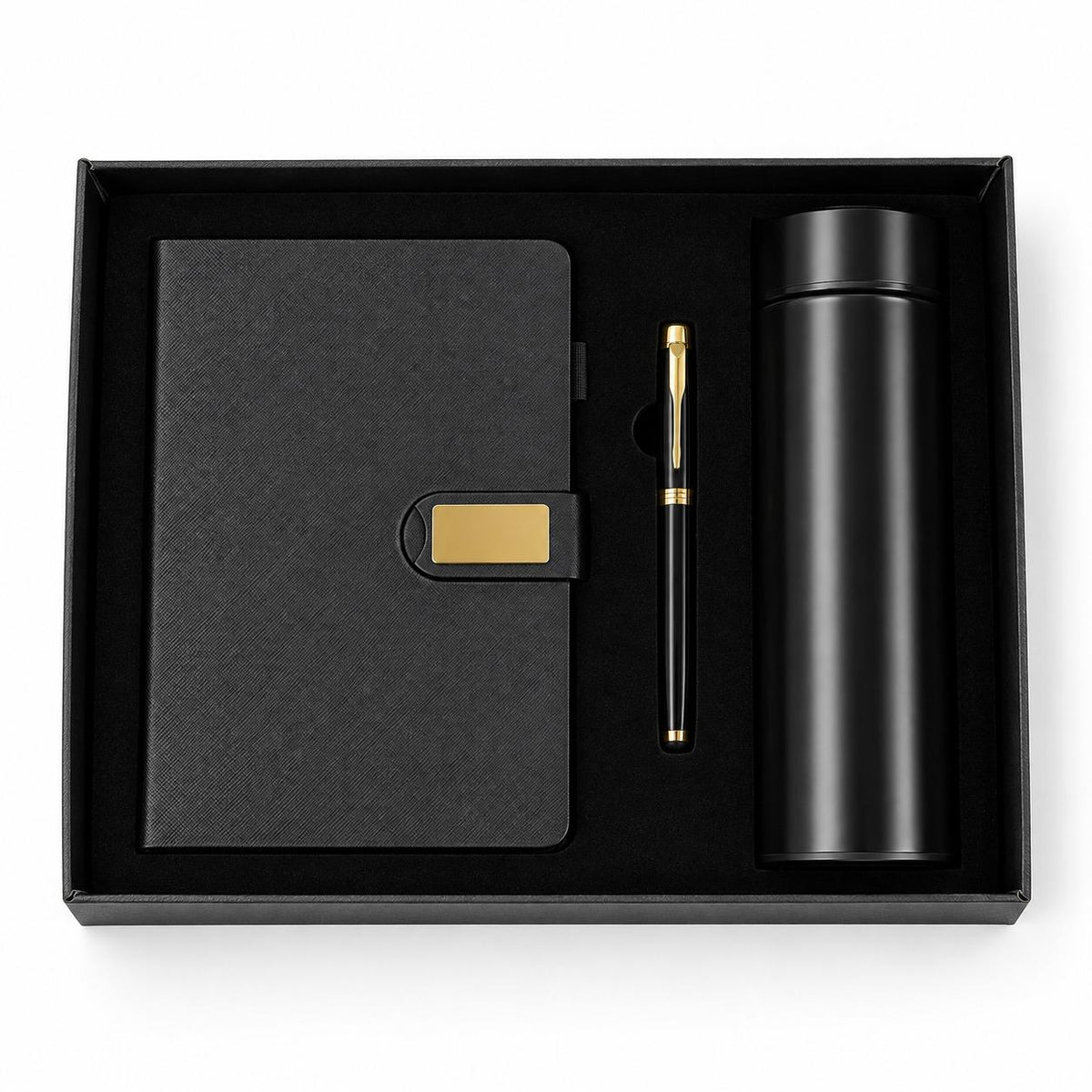 Luxury 3-Piece Executive Corporate Gift Set - Angled Keepsake Presentation Box View