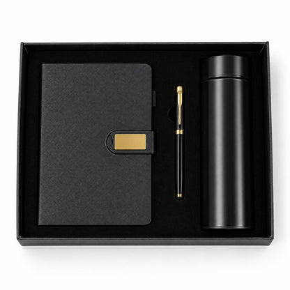 Luxury 3-Piece Executive Corporate Gift Set - Angled Keepsake Presentation Box View