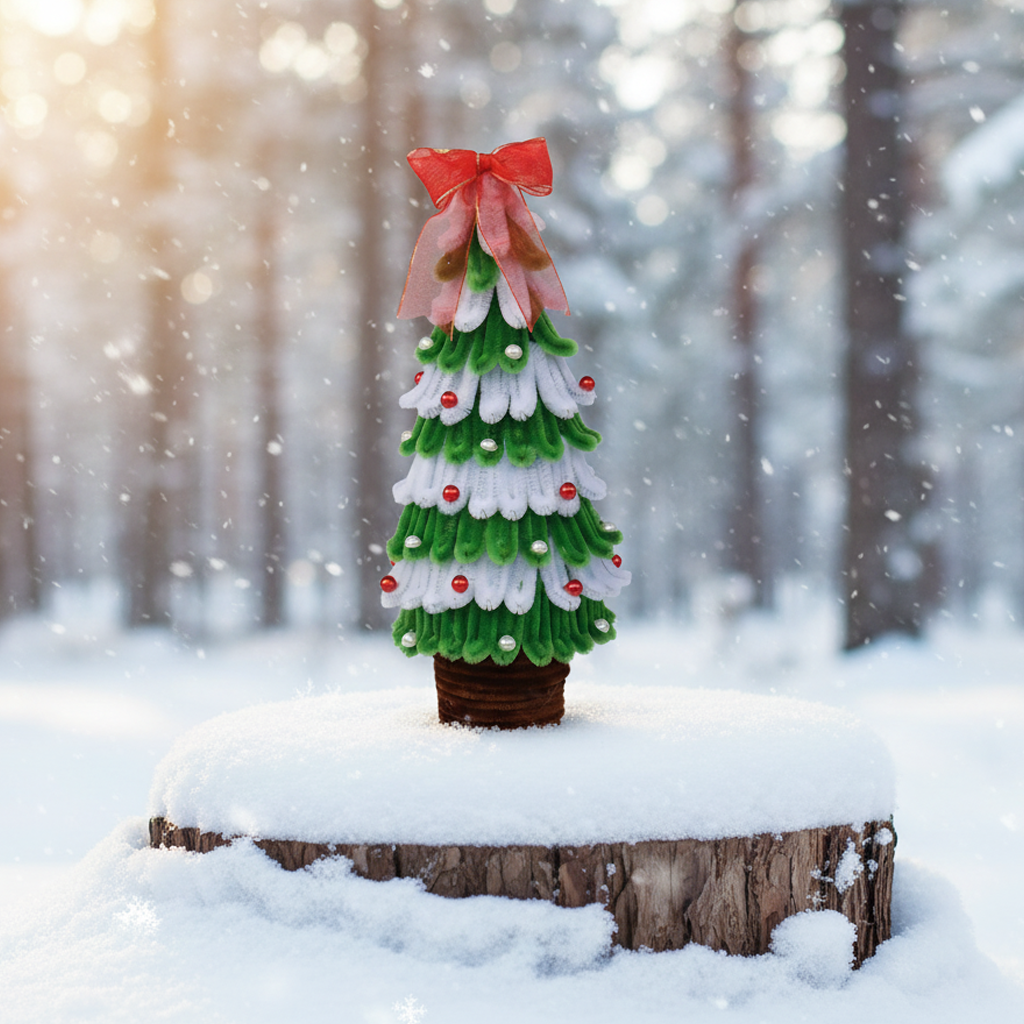 Mini Tabletop Christmas Tree – Small Desk Holiday Decor - 3